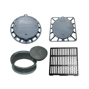 China Supply High Quality EN124 B125 D400 Ductile Cast Iron Square and Round Manhole Cover and Drain Grating