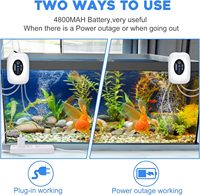 Pompe à air pour aquarium, rechargeable, portable, aérateur USB, 2 sorties avec pierres