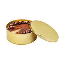 Boîte en métal ronde brillante argentée de qualité alimentaire, personnalisée, pour gâteaux, biscuits et chocolats, idéale pour la promotion