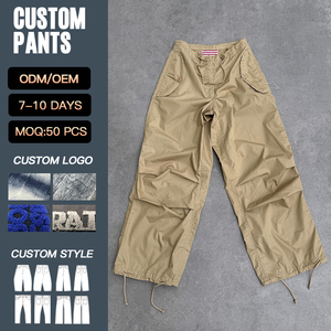 Pantalon parachute kaki personnalisé YUCE, streetwear, <span class=keywords><strong>cargo</strong></span>, jogger, coupe régulière, pantalon léger et ample pour <span class=keywords><strong>homme</strong></span> - Product Image 5