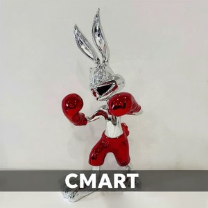 Figura Decorativa de Conejo Boxeador, Adorno de Lujo para el Hogar, Escultura Pop Art de Chica Boxeadora - Product Image 1