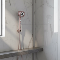 Pommeau de Douche Moderne à Six Modes avec Bouton d'Arrêt d'Eau, Finition Miroir, Économie d'Eau, Installation Facile, Garantie 3 Ans, Salle de Bain
