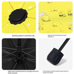 Factory Direct With Logo <b>Windproof</b> and Waterproof Tri-Fold Folding Black Vinyl Uv Sun <b>Umbrella</b>, <b>Umbrella</b> - Product Image 2