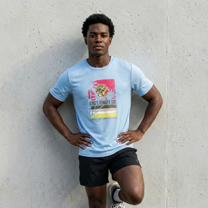 T-shirt en maille de polyester recyclé certifié GRS, vente chaude, impression sérigraphique personnalisée, col rond, respirant, uniformes pour événements sportifs - Product Image 6