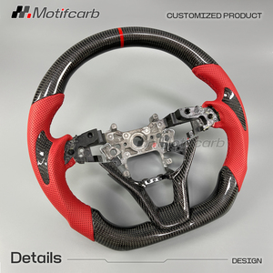 Volante Deportivo Personalizado de Fibra de Carbono con Empuñaduras de Cuero Rojo para Honda Accord Odyssey 10ª Generación 2018-2024 - Product Image 3