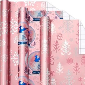 Pink aluminum coated reindeer <b>crystal</b> ball Christmas <b>tree</b> snowflakes Christmas gift wrapping paper Customizable - Product Image 5