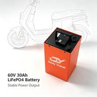 Batterie LiFePO4 60V 30Ah/50Ah au phosphate de fer et de lithium avec BMS intelligent intégré, cellule compacte à haute puissance pour vélo électrique