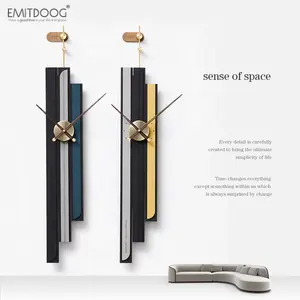 Emitdoog Best Verkopende Nieuwe Product Wandklok Home Decor Metalen Grote Houten Muur Horloges Klokken Met Koper Voor Wall Art decor