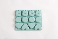 Moule à gâteau en silicone en forme de cœur OEM, plateau de cuisson à 12 cavités pour chocolat, gelée, savon, cupcakes, écologique, compatible lave-vaisselle, alimentaire