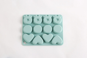 OEM Heart Shape <b>Silicone</b> Cake Mold 12-Cavity <b>Baking</b> Tray for Chocolate Jelly Soap & Cupcakes Food Grade Non-Stick - Product Image 2