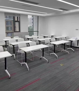 Table pliante d'intérieur moderne de MDF de vente directe d'usine avec des roues bureau facile d'assemblage - Product Image 4