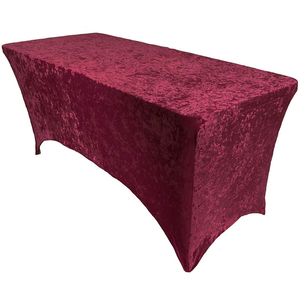 Nappe de luxe directe d'usine 100 couverture ronde en velours matériel tricoté en Spandex Durable pour les mariages et les fêtes en plein air - Product Image 1
