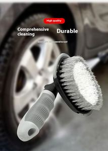 <b>Small</b> Dual-Use Black Plastic Detailing Brush for Home <b>Wheel</b> Hub Cleaning Car Wash and Tire Gap Clearance - Product Image 3
