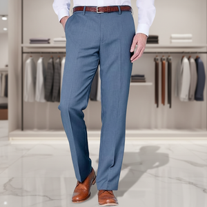 <span class=keywords><strong>Pantalones</strong></span> Casuales de Trabajo para Hombre Leonmeory, de Lona, Transpirables, Ligeros, de Verano, Rectos, Sueltos, de Cintura Media, con Frente Plano - Product Image 5