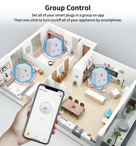 Tuya เต้ารับติดผนังแบบมาตรฐาน WIFI <span class=keywords><strong>RF</strong></span> UK สวิตช์ไฟบ้านอัจฉริยะแบบปลั๊กไฟระยะไกล - Product Image 4