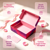 Boîte rigide magnétique en papier avec motif floral rose personnalisé pour emballage cadeau cosmétique