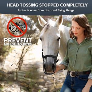 Malla Mosquitera para Nariz de Caballo, Color Negro, Talla ML, para Protección Equina - Product Image 3