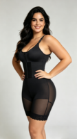 Body gainant en nylon pour femme avec fermeture éclair frontale, contrôle ferme du ventre, effet push-up fessier, séchage rapide, tissu respirant, personnalisable sous marque privée