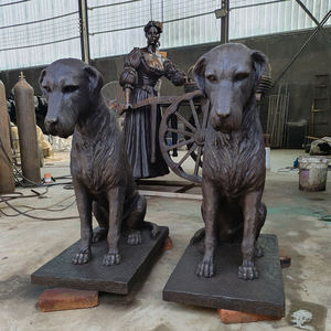 Patung Anjing Irish Wolfhound Perunggu Ukuran Asli Buatan Khusus untuk Dekorasi Pintu Masuk Rumah - Product Image 6