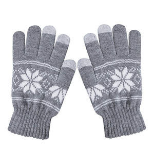 Guanti all'ingrosso Unisex personalizzati invernali caldi e spessi a maglia semplici guanti Touchscreen rosa - Product Image 6