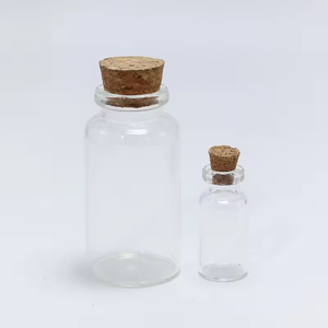 Wholesale Mini Wishing Bottle 5ml 10ml 15ml 20ml 25ml Glass Vials Custom Logo Clear Glass Match Storage <b>Jar</b> with Cork Stopper - Product Image 5