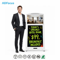 HDFocus Panneau numérique alimenté par batterie de 21,5 pouces, kiosque d'affichage numérique rechargeable pour trottoir, signalisation publicitaire sans fil