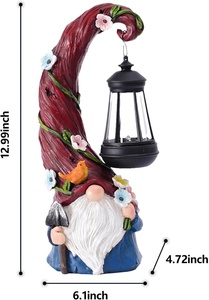 Pohabery Solar <strong>Gnome</strong> <strong>Garden</strong> Statue with Lantern Light Resin Outdoor Yard Decorations Perfect Patio Mom Gift <strong>Garden</strong> <strong>Ornaments</strong> - Product Image 5