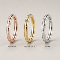 CNC Gravierter Edelstahl Ehering Roségold 18K Vergoldet Unisex Personalisierter Stapelbarer Trendiger Vielseitiger Schmuck