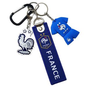 Wholesale Luxury <b>Keychains</b> France Spain Germany Football Team Jersey Acrylic with Silk Screen Printing - Product Image 1