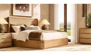 Cama King Size de Estilo Americano Minimalista con Tejido de Ratán, para Villa, Club, Casa de Huéspedes, Hotel, Muebles de Dormitorio Personalizables - Product Image 3