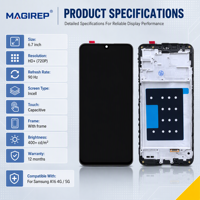 MAGIREP Écran LCD pour Samsung Galaxy A16 avec écran tactile Incell et châssis – Pièces de rechange en gros pour réparation