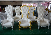 Ensemble de chaises trônes royales de luxe pour mariage, canapé de roi à dossier haut pour cérémonie de mariage