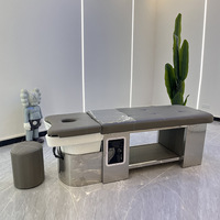 Lit de lavage capillaire moderne personnalisé en cuir PU pour salon de massage thaïlandais, avec bassin de lavage et thérapie aquatique spa