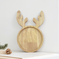 Plateau de rangement multifonctionnel en bois massif ESTICK, plateau de service en bois en forme d'arbre pour la maison, cadeau de Noël