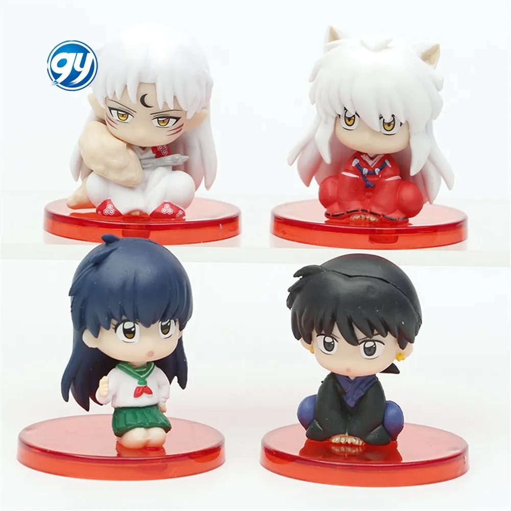 Figuras de 4 cái/bộ Anime nhân vật con số Sengoku otogi zoshi inuyasha PVC sưu tập mô hình đồ chơi