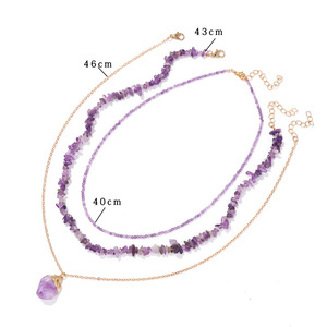 Collana di Perline in Cristallo Naturale Grezzo per Donne, Gioiello Vintage Retrò Multistrato - Product Image 1