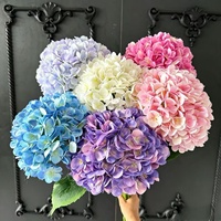 Hydrangeas artificiels imprimés en 3D, fleurs en soie au toucher réel - Style français/nordique, 66 cm de long, pour mariage, fête des mères, décoration d'événements