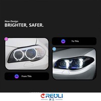 Phares LED Laser Style Fang CREULI pour BMW Série 5 F10 2011-2017 avec Angel Eye DRL et Clignotants Plug & Play