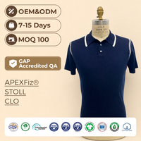 Pull en maille à col polo pour homme avec logo personnalisé, style preppy sport old money, 100% coton biologique OCS