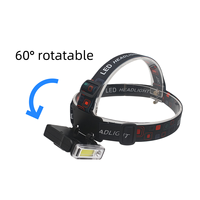 Lampe frontale LED carrée rechargeable au lithium-ion avec détecteur de mouvement, faisceau réglable, projecteur latéral COB, lumière du jour 6000K, étanche IP44