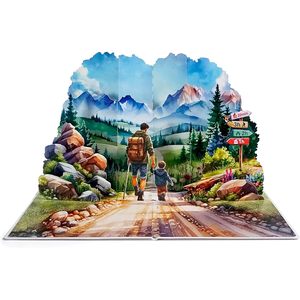 First Adventure 3D Pop-Up Greeting Card Digital Printing <b>Matte</b> <b>Varnishing</b> for Father's Day Dad Grandpa Husband Birthday Gift - Product Image 5
