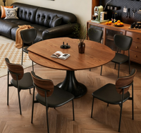 Table à manger extensible en bois massif de style français minimaliste moderne pour plusieurs personnes, adaptée à la maison, à l'hôtel et au restaurant