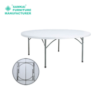 Table ronde pliable en plastique élégante SK-ZDZ-G004 pour banquets et événements - Nouveauté