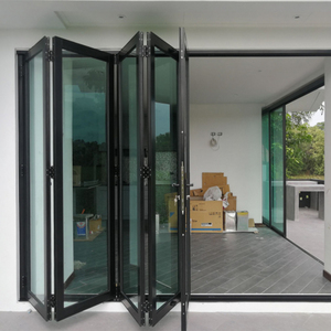 2024 Apro Tùy chỉnh không thấm nước bên ngoài nhôm accordion cửa kính Bifold cửa Patio bi gấp cửa - Product Image 1