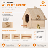 Nichoir en bois naturel suspendu pour oiseaux, décoratif d'extérieur, avec perchoir et porte de nettoyage pour jardin et cour arrière