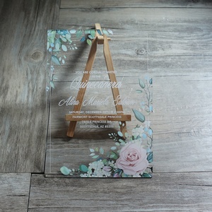 Carte d'invitation transparente en acrylique, carton <span class=keywords><strong>de</strong></span> <span class=keywords><strong>mariage</strong></span> Unique Style eau, vente en gros, pièces - Product Image 4