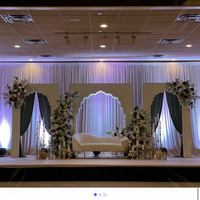 Nouveau design 3D effet arc ouvert scène de mariage toile de fond décoration blanc acrylique or Banquet toile de fond murs