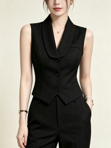 Ensemble de bureau formel pour femme, blazer croisé et <span class=keywords><strong>pantalon</strong></span> large, collection été - Product Image 3