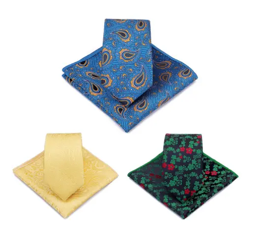 Recién llegado, corbatas florales para hombres con pañuelo, corbata de negocios, conjunto cuadrado de bolsillo para Decoración