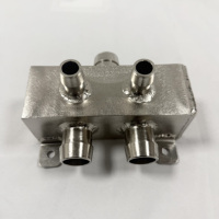 Bloc de refroidissement d'eau en acier inoxydable SS316 anti-corrosion à 4 sorties pour serveur, CPU, GPU, alimentation électrique, nouvelle énergie, stockage d'énergie